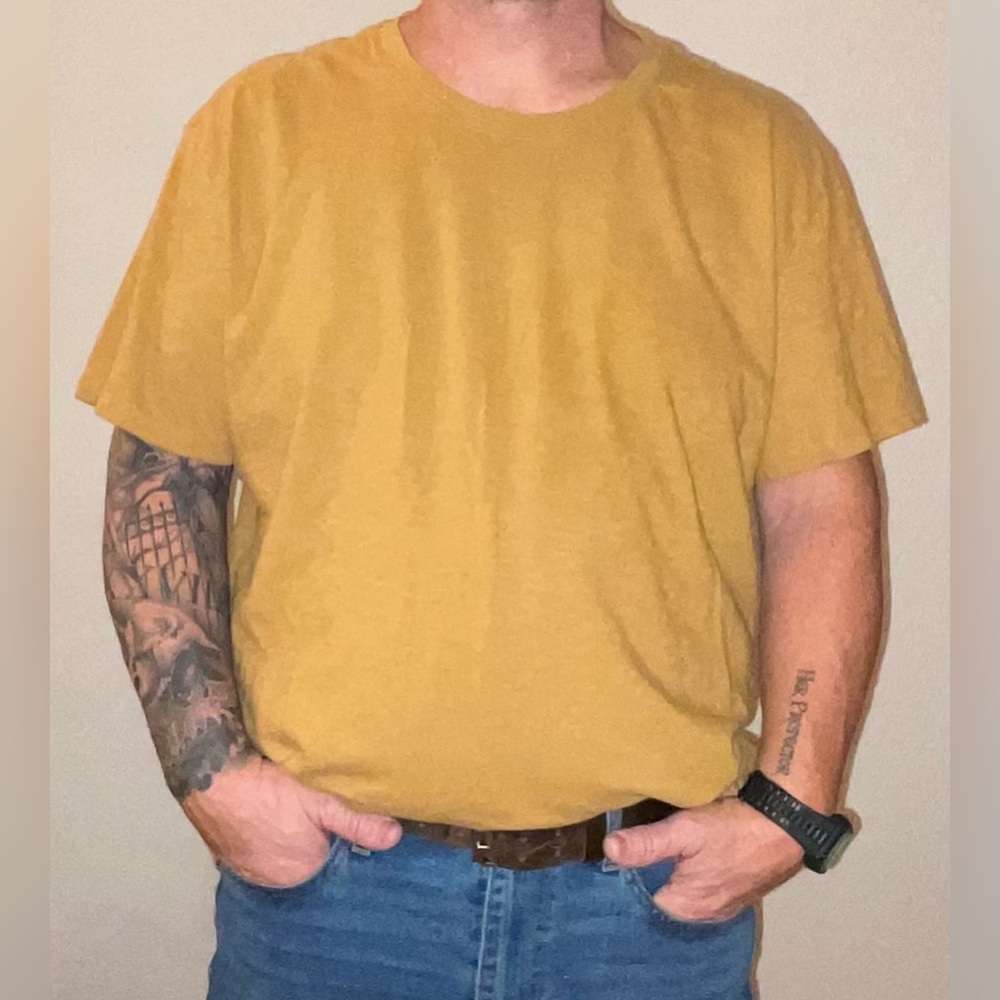 Men's Casual Mustard Short Sleeve Tee